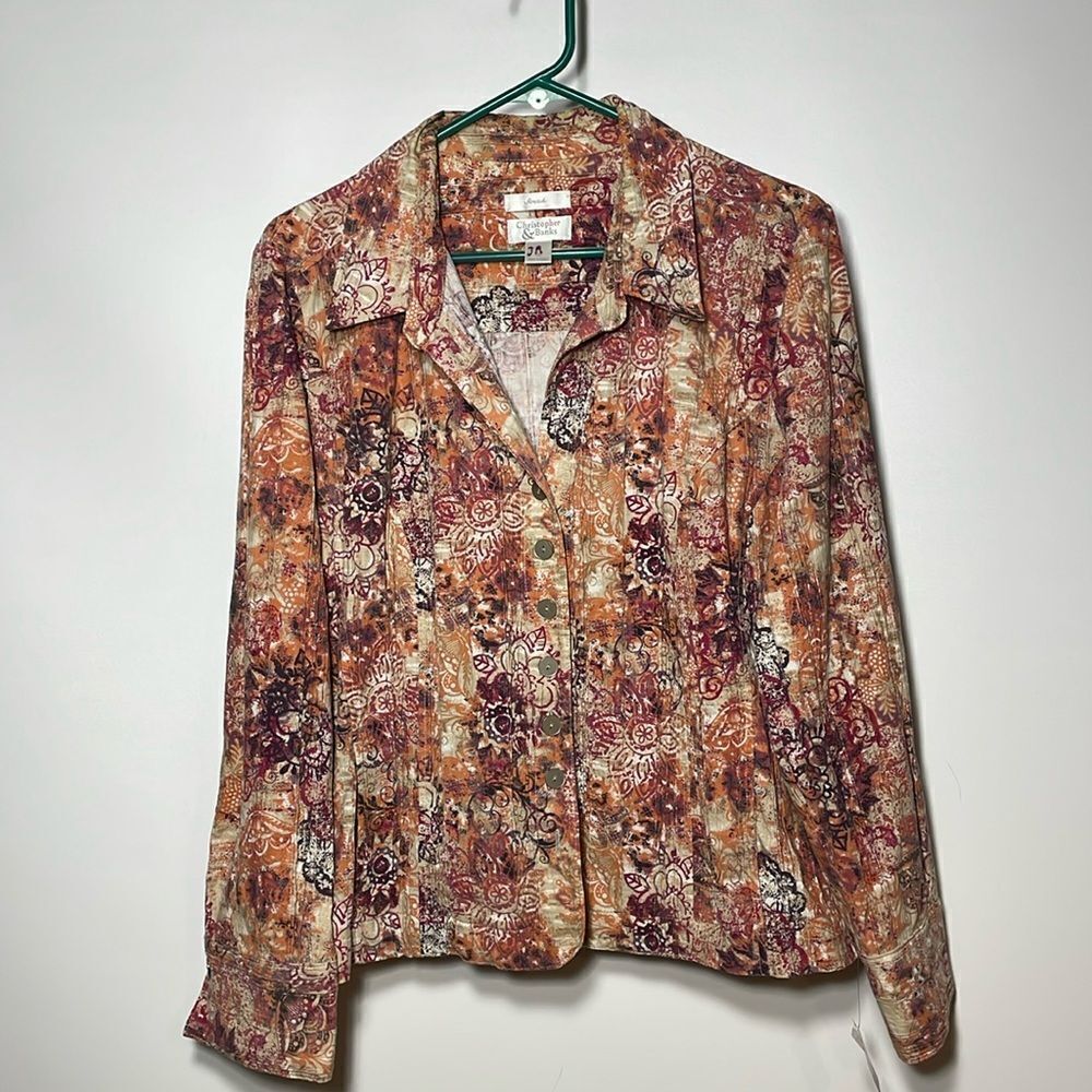 Christopher and banks button down blouse